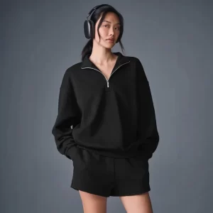 Unisex Winter Fleece Sweatshirt Thick Warm Stand Collar Zip Jacket Loose Fit Sport Top Casual Fitnes Outerwear for Men and Women